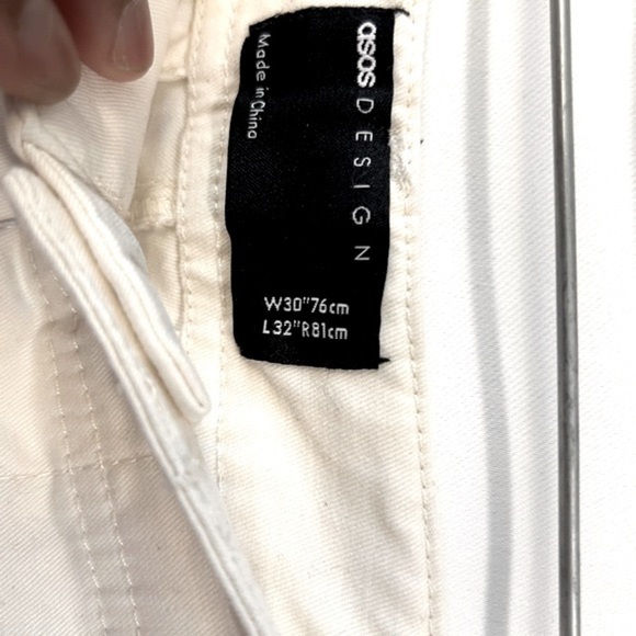 ASOS DESIGN Men’s White Cargo Regular Rise Tapered Pants Size 30x32 - Picture 7 of 11